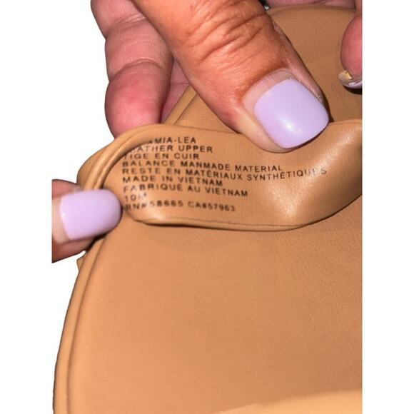 Caslon NWOB Women's Lamia Tan Leather Open Toe Block Heel Slide Sandal Size 10 - Picture 6 of 7